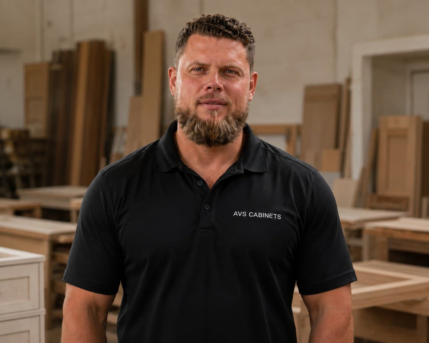 Andrey Voronenko, principal of AV's Cabinets, in the shop