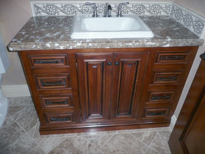 Custom bathroom vanities built by AV's Cabinets — project photo 1