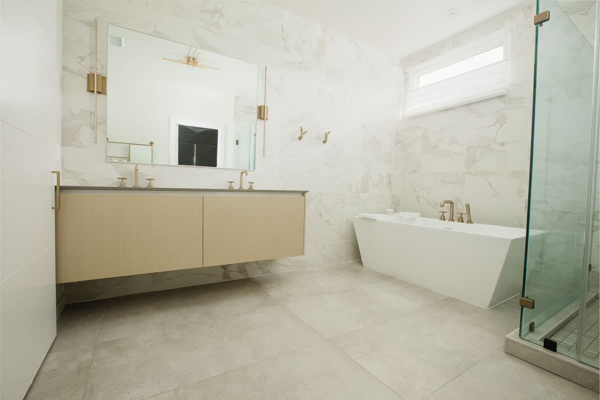 Custom bathroom vanities built by AV's Cabinets — project photo 1